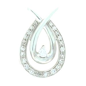 925 Sterling Silver KS .25ctw Brilliant Diamond Round Pendant 1.9 Grams